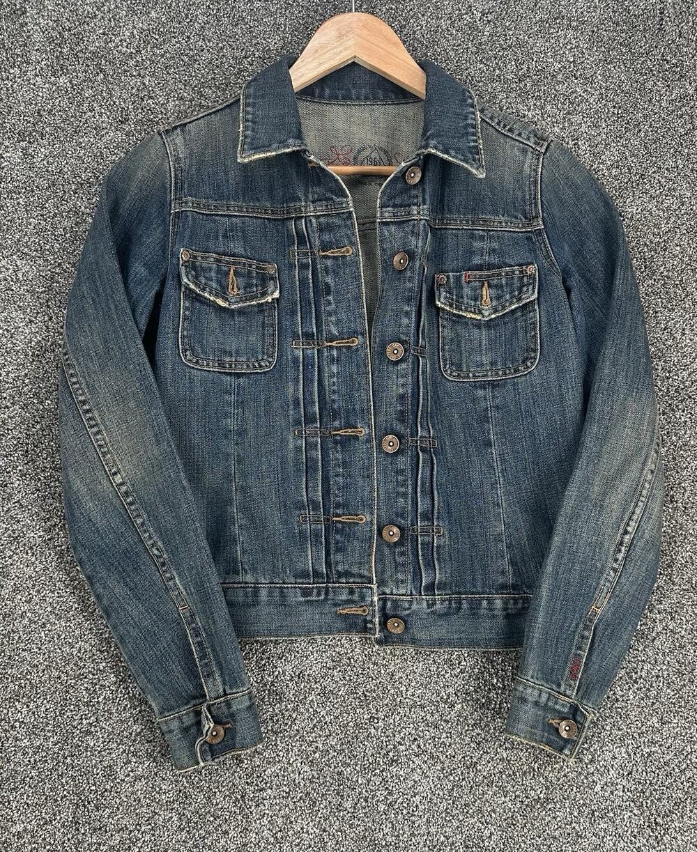 GAP Y2K Faded Grunge Indie Denim Jacket Women’s SZ Small Jean EUC Trucker VTG